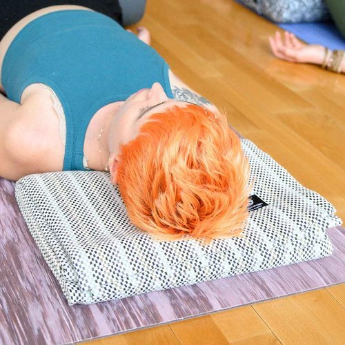 Hugger Mugger Cotton Yoga Blanket - Multi-Gray- Soft but Firm, Cofortable Support, Great Prop for Yoga