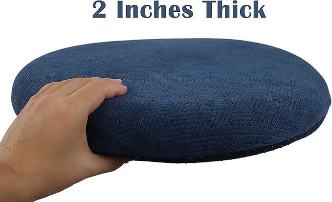 Sigmat Memory Foam Seat Cushion Anti-Slip Soft Round Stool Cushion Chair Pad 20 Inch Navy Blue