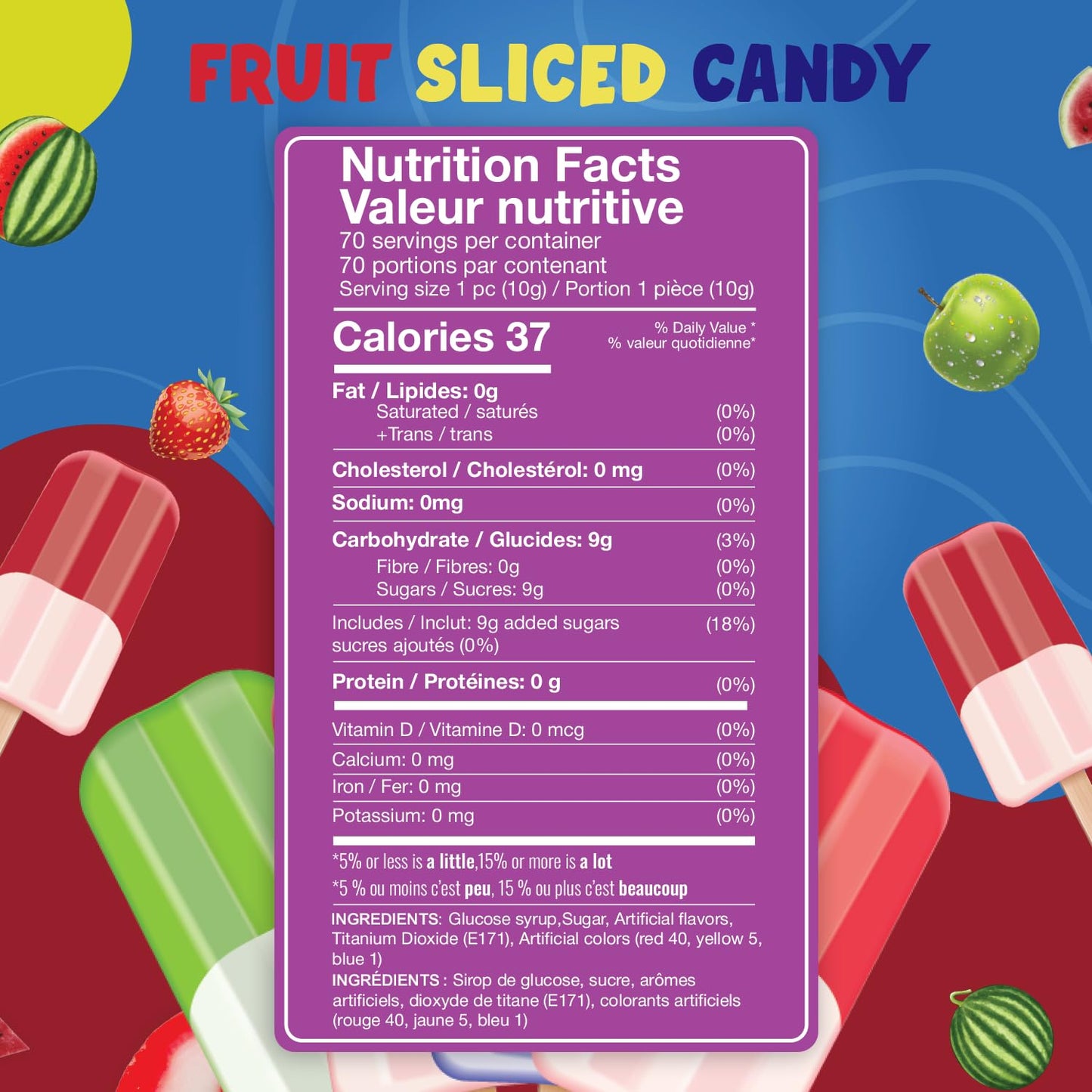 Fresh Finest Popsicle Shaped Ice Cream Lollipops - Individually Wrapped Suckers, Multicolor Lollipops Best for Summer, Goodie Bags, Party Favors - 70 Pack Bulk