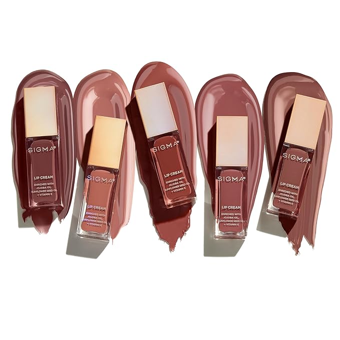 Sigma Beauty Lip Cream – Professional Liquid Lipstick Cream with an Ultra-Hydrating Formula and a Lustrous, Creamy Finish - Long Lasting, Lightweight & Non-Sticky Lip Creme (Rosewood)