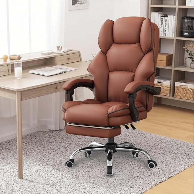 XUEGW Office Chair with Footrest Height Adjustable Gaming Computer Chair High Back Executive Swivel Desk Chairs