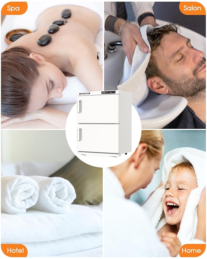 ADVWIN 32L Hot Towel Warmer Cabinet, Towel Warmer for Spa Salon, Professional Large Capacity Towel Double Cabinet for Bathroom, Esthetician (pure white, 32L)