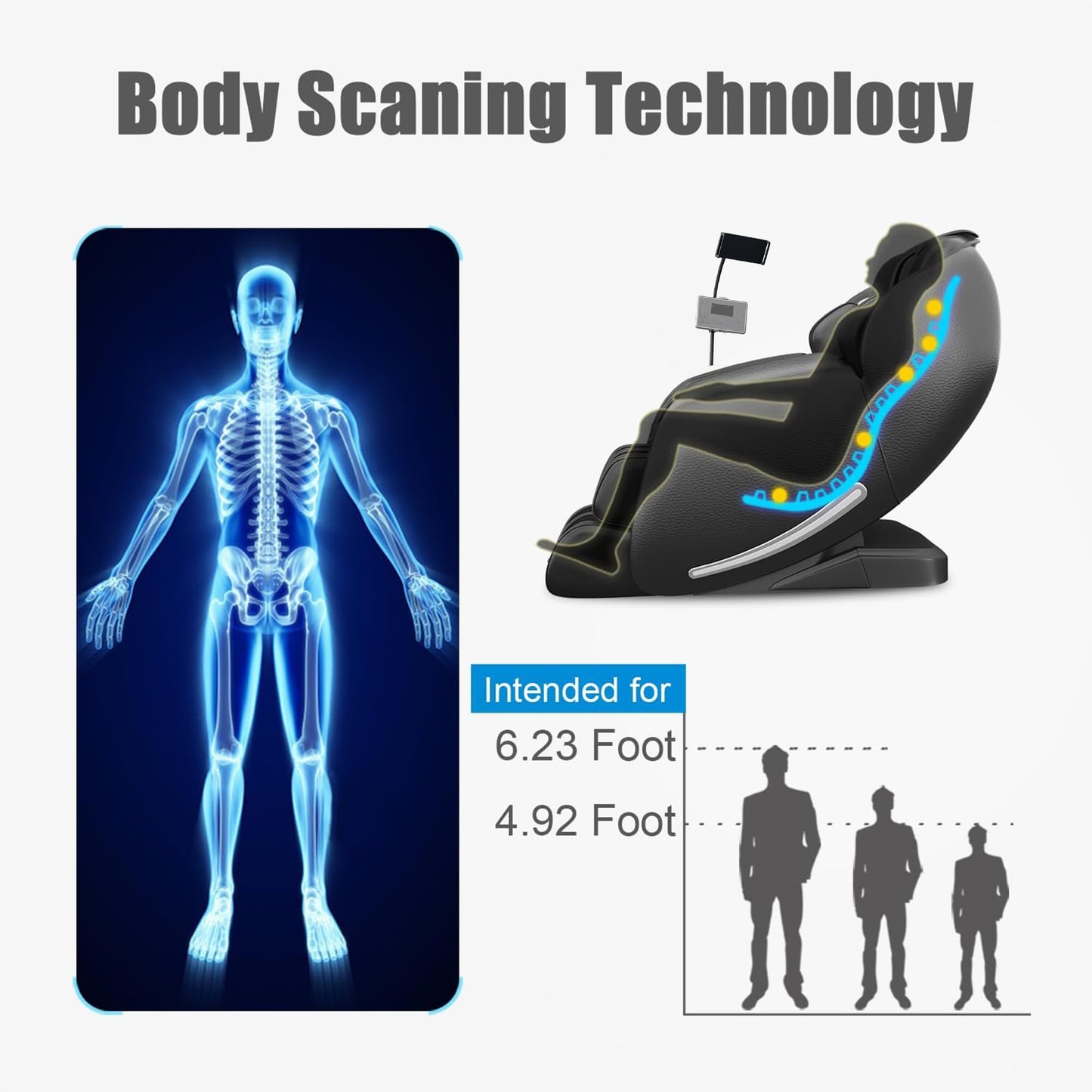 Real Relax Massage Chair Full Body with Unique Phone Controller, Zero Gravity 3D SL-Track Recliner with APP Control, Child Lock,Pause Button, Favor-06, Black