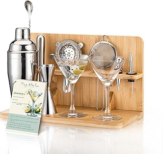 USEERIL Martini Set with Shaker and Glasses, Espresso Martini kit with Bamboo Stand,Dirty Martini Gift,Cocktail Shaker Set...