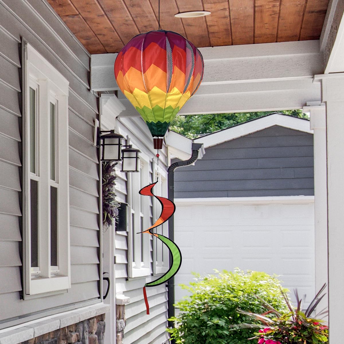 Briarwood Lane Chevron Rainbow Deluxe Hot Air Balloon Windsock Everyday Wind Twister Everyday 54" L