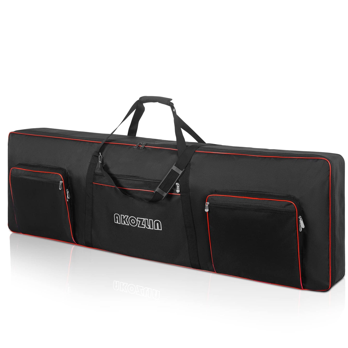 AKOZLIN 88 key Electric Piano Keyboard Gig Bag 57.5X18X6.75 with Adjustable Straps and 5-Pocket for Accessaries,88-Note Keyboard