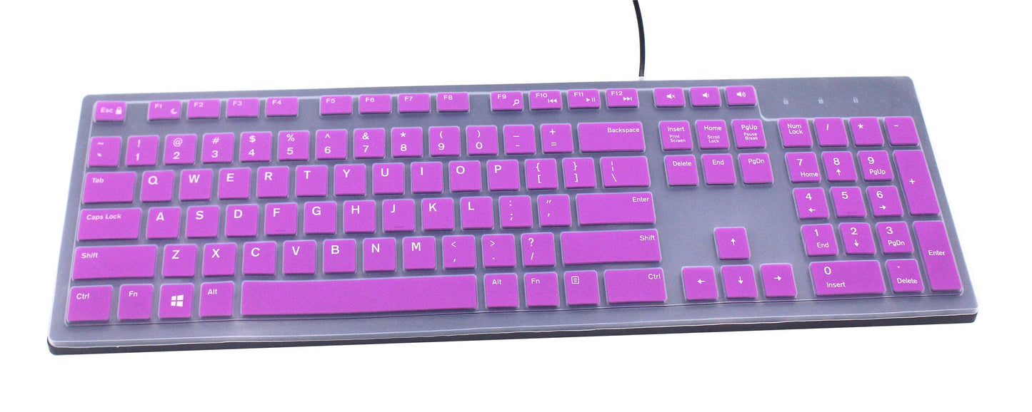 Keyboard Cover Compatible for Dell KM636 KB216 Keyboard, Dell Optiplex 5250 3050 3240 5460 7450 7050, Dell Inspiron AIO 3475 3670 3477, Dell Inspiron 27 7000 7700 7790 All-in-One Keyboard (Purple) -Like New