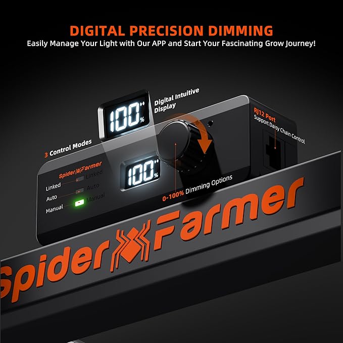 Spider Farmer SE7000 LED Grow Lights 730W, Samsung LM301H EVO Diodes, Upgraded Remote App Control, 5x5ft Coverage Dimmable Daisy Chain Commercial Bar Style LED Growing Lamp, Vertical Farming