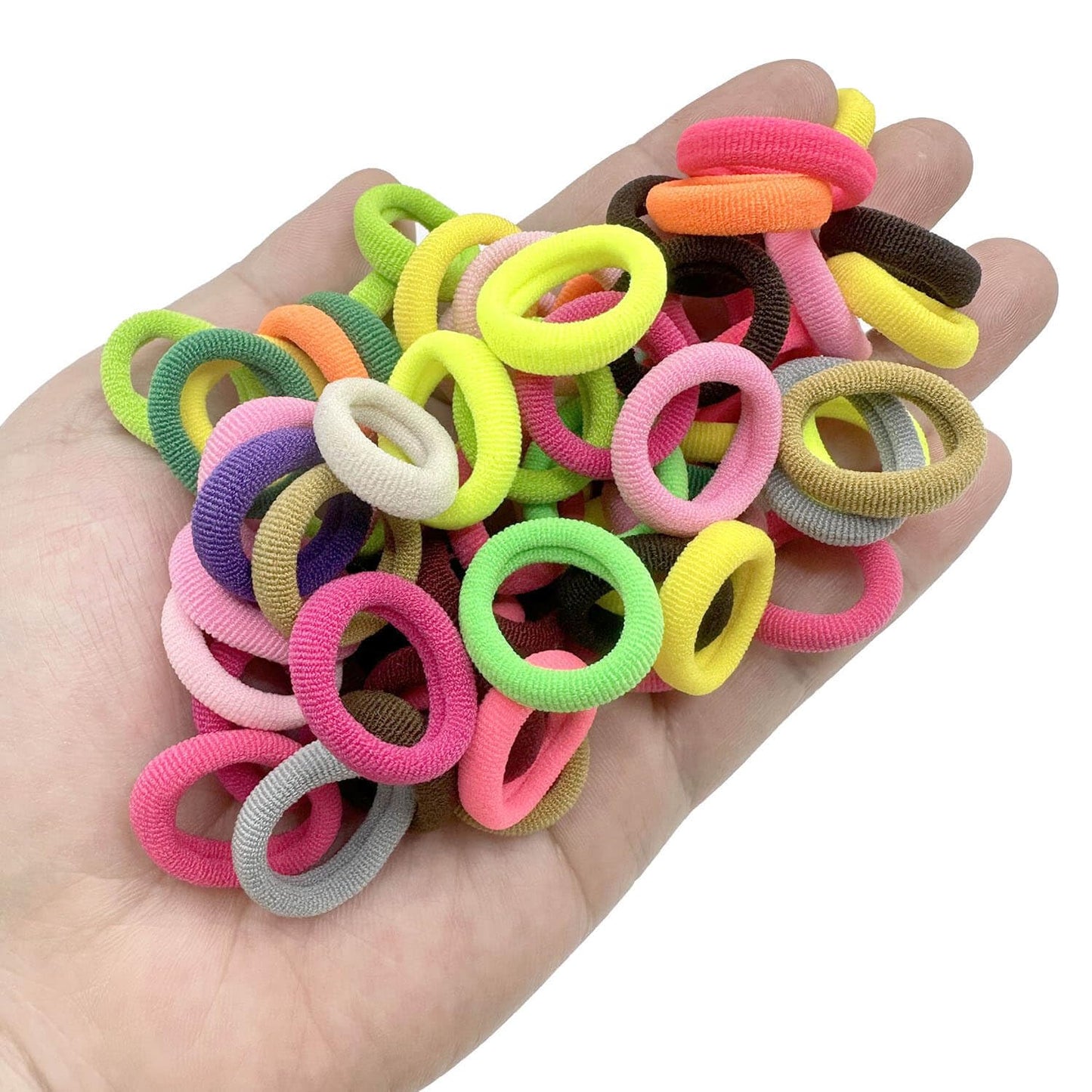 288 Pcs Toddler Hair Ties, Soft Seamless Cotton Hair Ties, Multicolor Small Hair Bands for Little Girls and Kids, Elastic Hair A