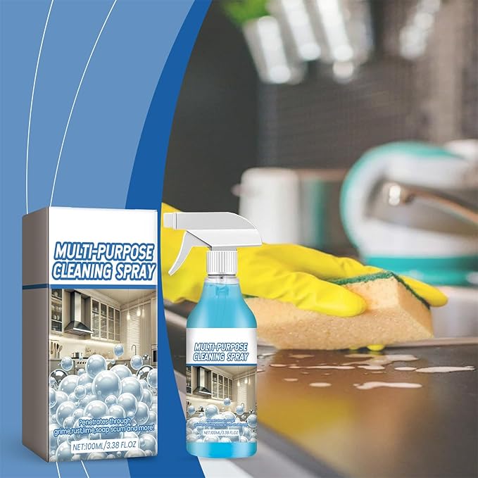 Grease Remover Kitchen, Multi-Purpose Cleaning Degreaser Spray, 100ml, Grime Cleaner, Appliance Stain Remover, Countertop Shine Spray, For Window Glass, Bathroom Toilet Furniture Office