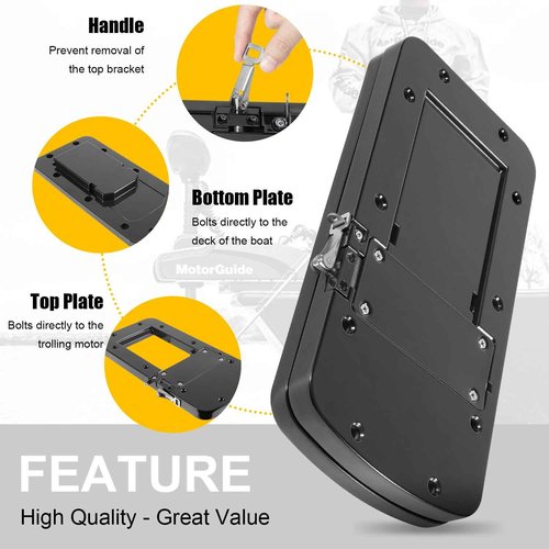 8M0092064 Xi Series Quick-Release Mounting Bracket Kit Aluminum for MotorGuide Xi3 Xi5 Trolling Motors (Black)