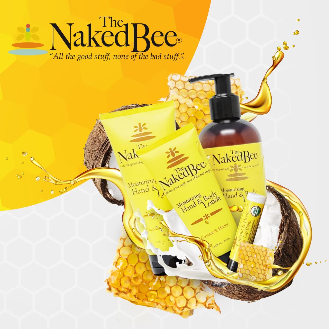 The Naked Bee Nourishing Body Lotion for All Skin Types (2.25 oz) Moisture Replenishing Lotion for Dry Skin with Coconut & Honey