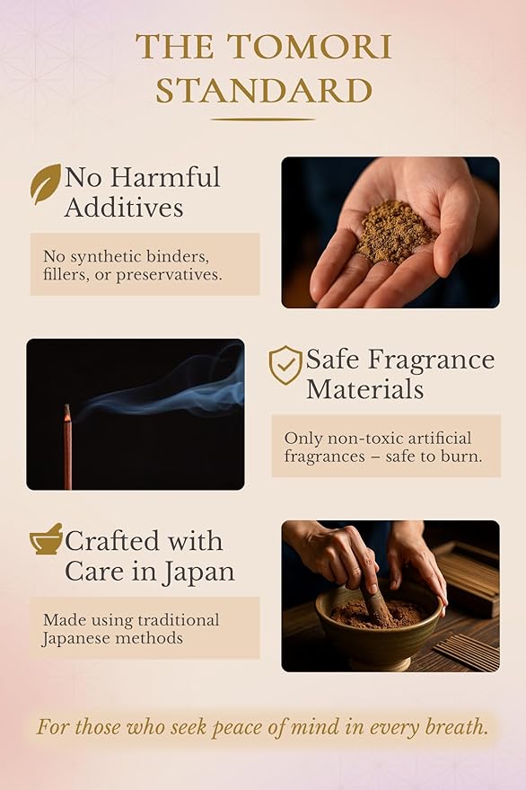 White Musk Luxury Japanese Incense Sticks 60sticks Mellow Musk Bergamot Vanila Coreless Low Smoke Natural Charcoal Free Non Toxic Aromatherapy Meditation Calming Stress Relief Relaxation Yoga TOMORI