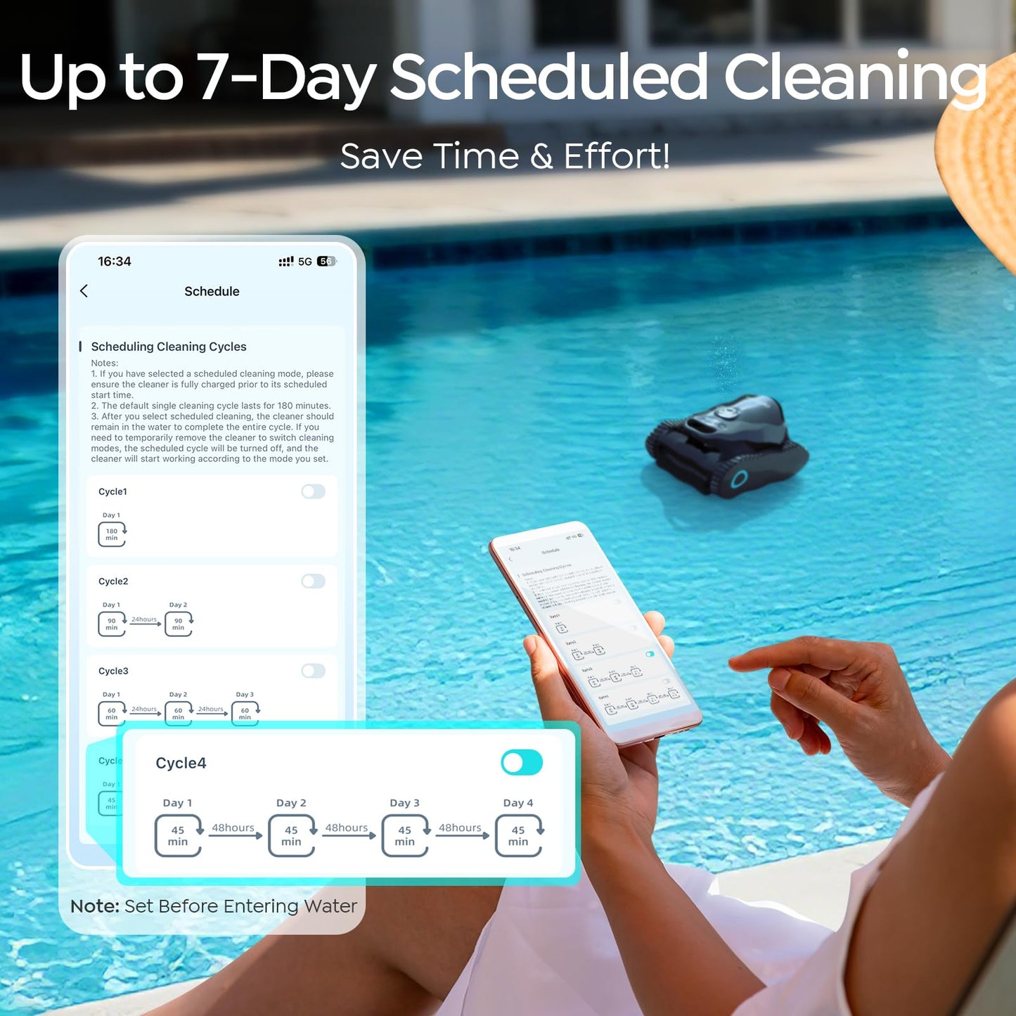 (2026 New) TALOSBO C1 Robotic Pool Cleaner, 180 Mins, Ultra-Strong Suction, Wall & Waterline Cleaning, Pool Vacuum for Inground Pools up to 1615 sq.ft, Dual Filtration, Smart Navigation, App Support