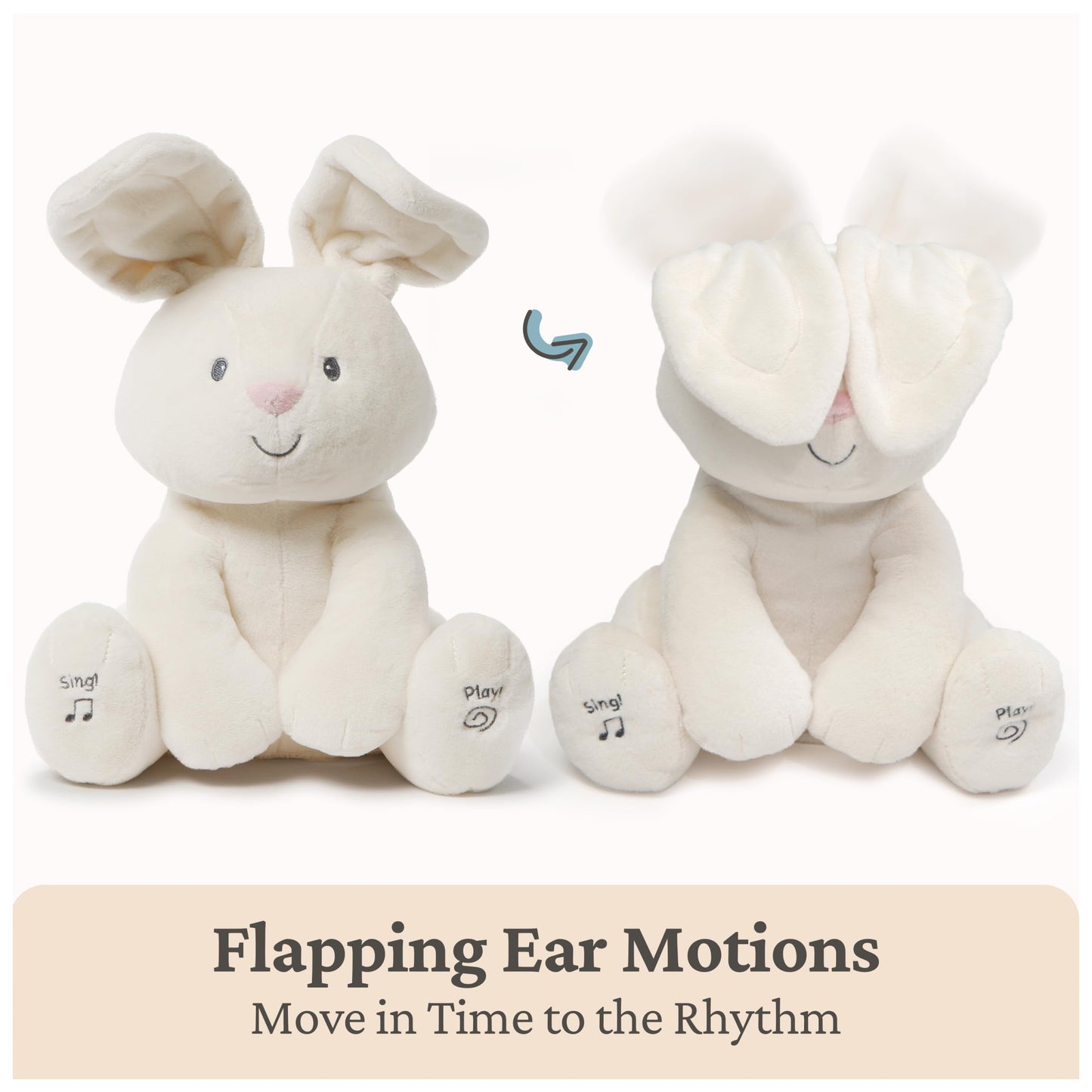 GUND Baby Flora The Bunny Animated Plush, Singing Stuffed Animal Toy for Ages 0 and Up, Cream, 12" (Styles May Vary)