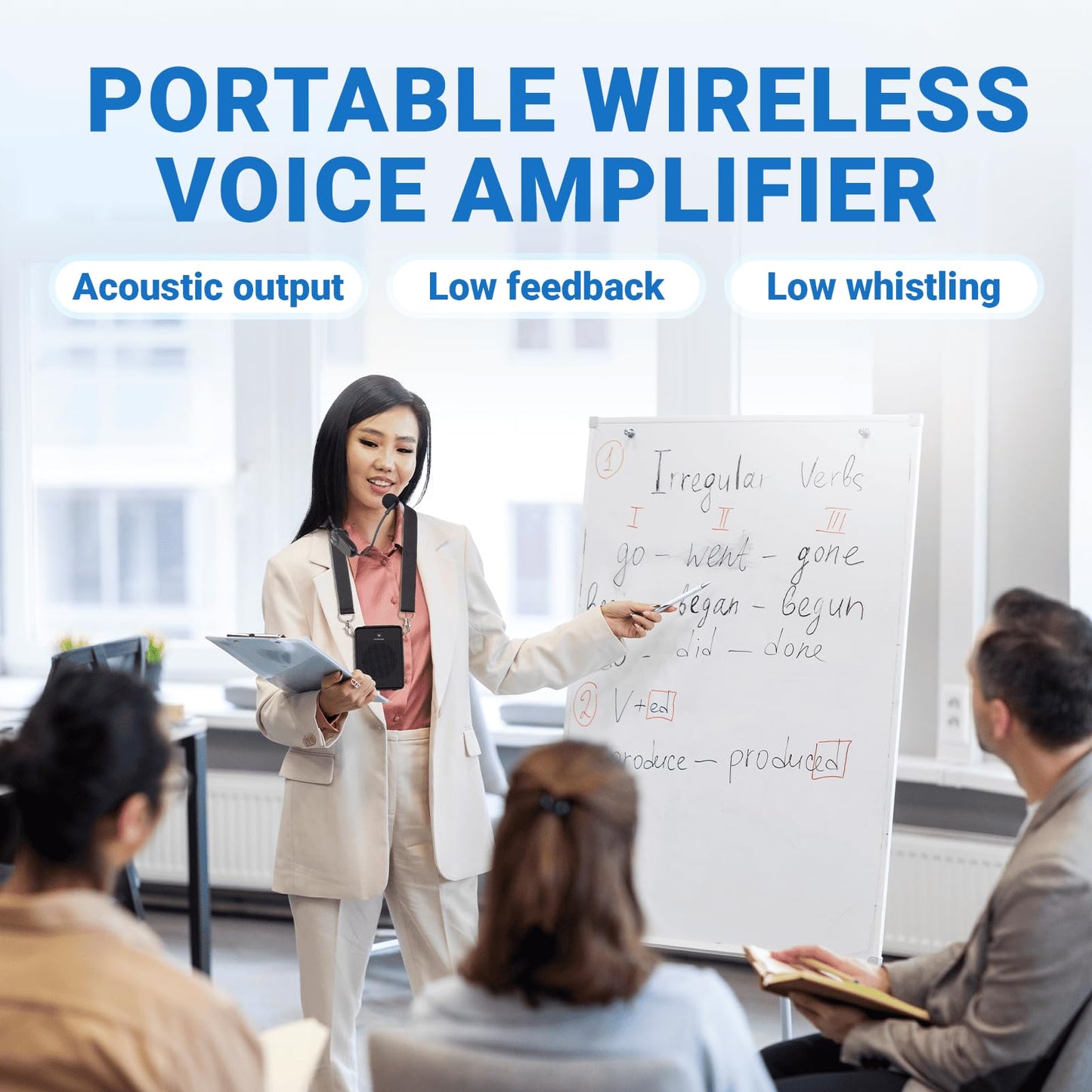 Voice Amplifier Wireless Microphone Headset, Original Sound Ultra Portable Microphone And Speaker, 15W Megaphone Speaker With Bl