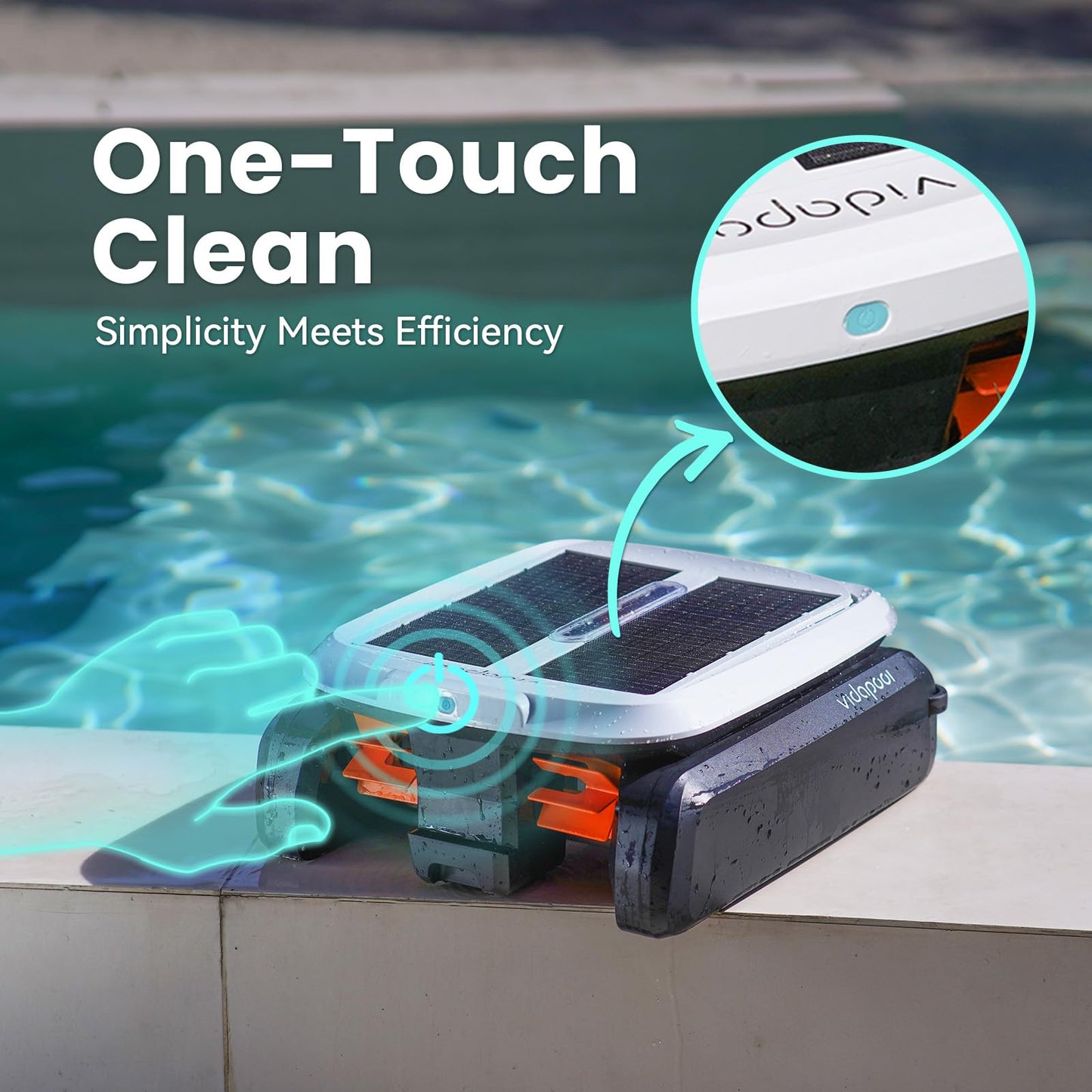 Vidapool Solar Pool Skimmer Robot, Automatic Pool Surface Skimmer Cleaner, Dual Mode Solar Powered Pool Skimmer with Obstacle Avoidance, Day & Night Cleaning for All Swimming Pools-White