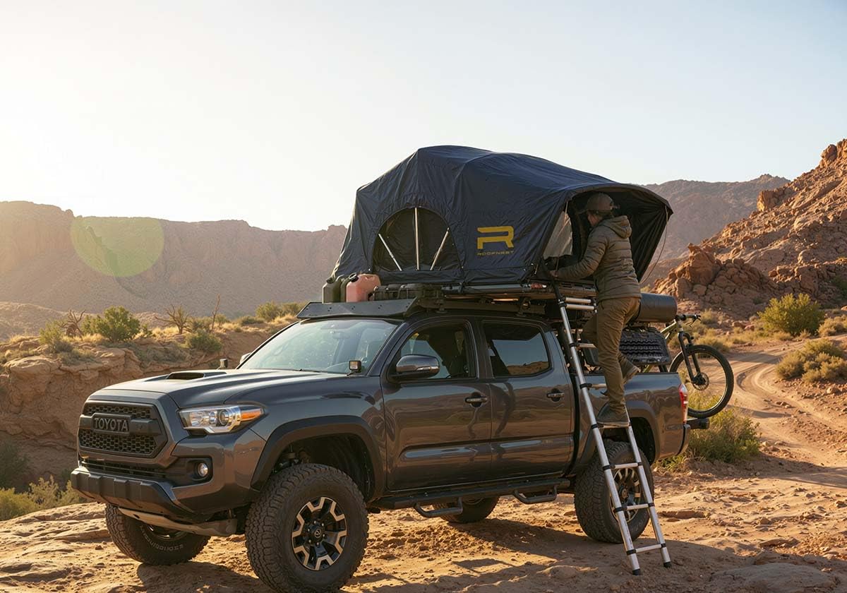 Roofnest Meadowlark Soft Shell Roof Top Tent for Car Camping and Overlanding, Lightweight, Waterproof, 2 Person Tent, Easy Assembly, Universal Mounting Brackets Included