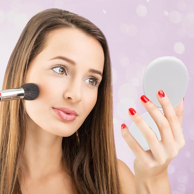 82 Pcs Compact Mirror Bulk, Women Portable Mini Folding Round Makeup Mirror for Purse, Travel, and Daily Use (White)