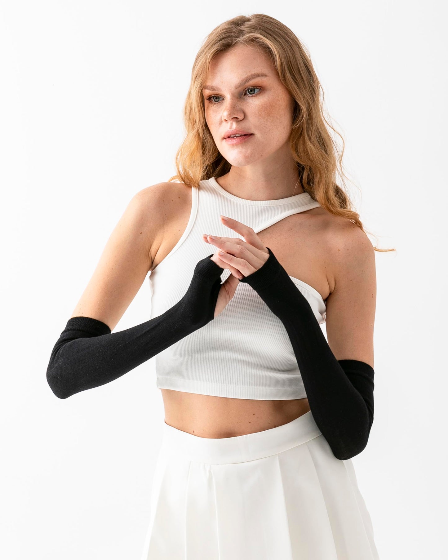 Causa Forcia Bamboo Arm Warmers Arm Sleeves for Women and Men Made in Turkey (Black)