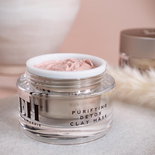 Emma Hardie 50ml Purifying Pink Clay Detox Mask with Cleansing Cloth, To Cleanse, Balance, Exfoliate & Rejuvenate Skin, Suitable for Most Skin Types, Including Sensitive Skin, Vegan & Cruelty Free