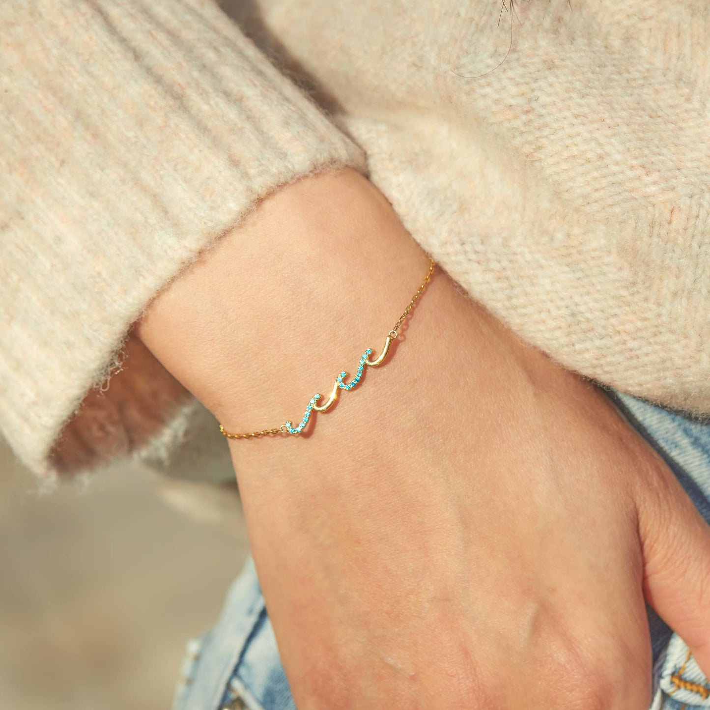 STORYJEWELLERY Sister Gifts, S925 Wave Bracelet, Sister Birthday Gifts, Unique Mothers Day Presents for Adult Sisters, Bracelet for Sisters