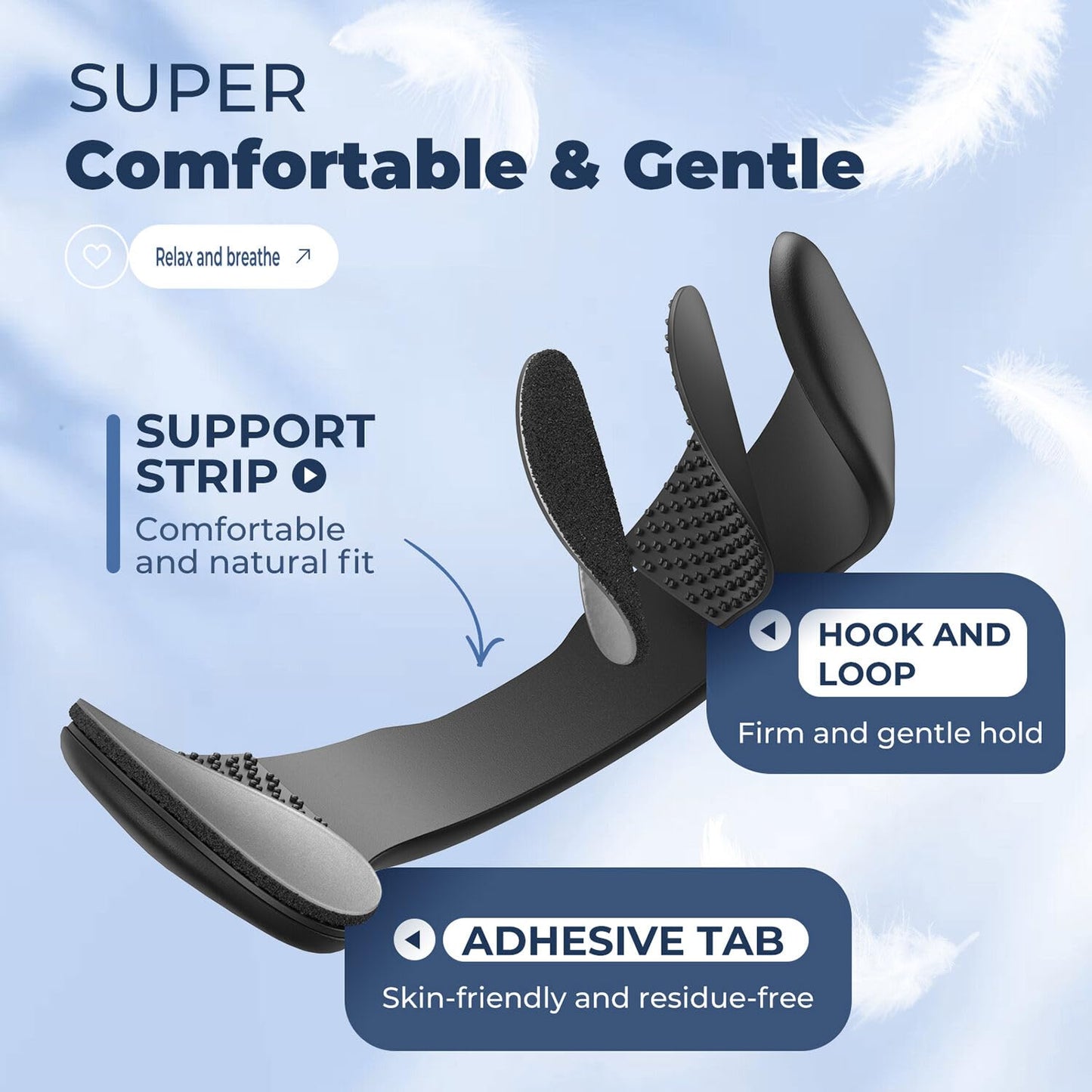 Nasal Strips for Snoring,Extra Strength Snoring Solution Nose Strips,Improve Breathing and Sleep Quality (30 Count, Black)