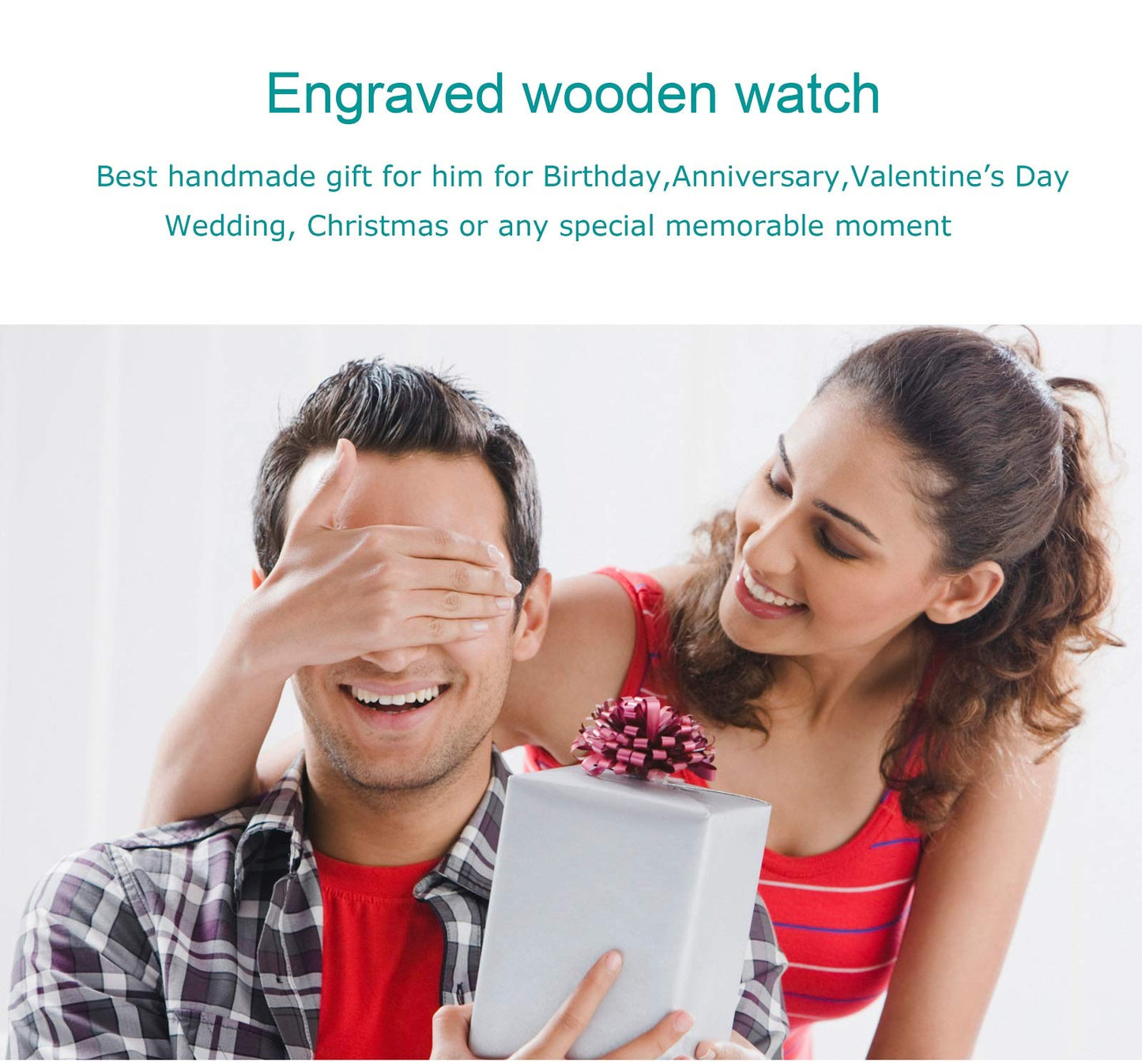 UMIPHIMAT Engraved Wooden Watches for Husband - Wood Watches for Men, Personalized Engraved Gifts for Him Wedding Anniversary Birthday Valentines Day Gifts