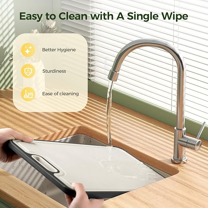 Titanium Cutting Board for Kitchen, Cutting Board Double Sided Food Grade, Pure Titanium/PP, Easy to Clean Large Size 15"×10.3"