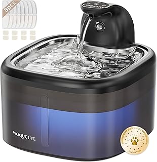 Cat Water Fountain Cordless Stainless Steel 118oz/3.5L Wireless & Ultra Quiet (≤25dB) with Sensor/Timer Mode, Battery Oper...