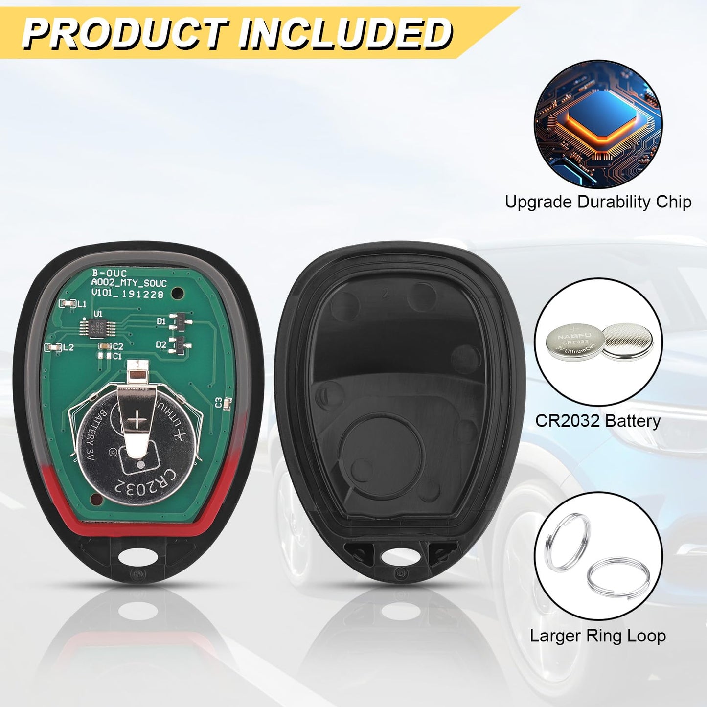 Vurkcy Key Fob Replacement For 07-14 Chevy Suburban Tahoe/ 09-17 Traverse/ 07-14 Gmc Yukon/ 08-17 Acadia Buick Enclave/ 07-13 Es