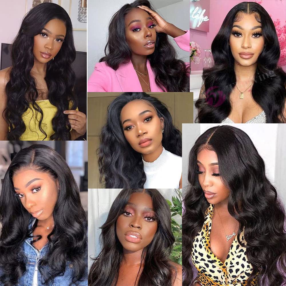 4X4 Closure Human Hair Brazilian Hair Short Transparent Lace Pre Plucked With Baby-Hair High Density Body Wave Bleached Knots Na