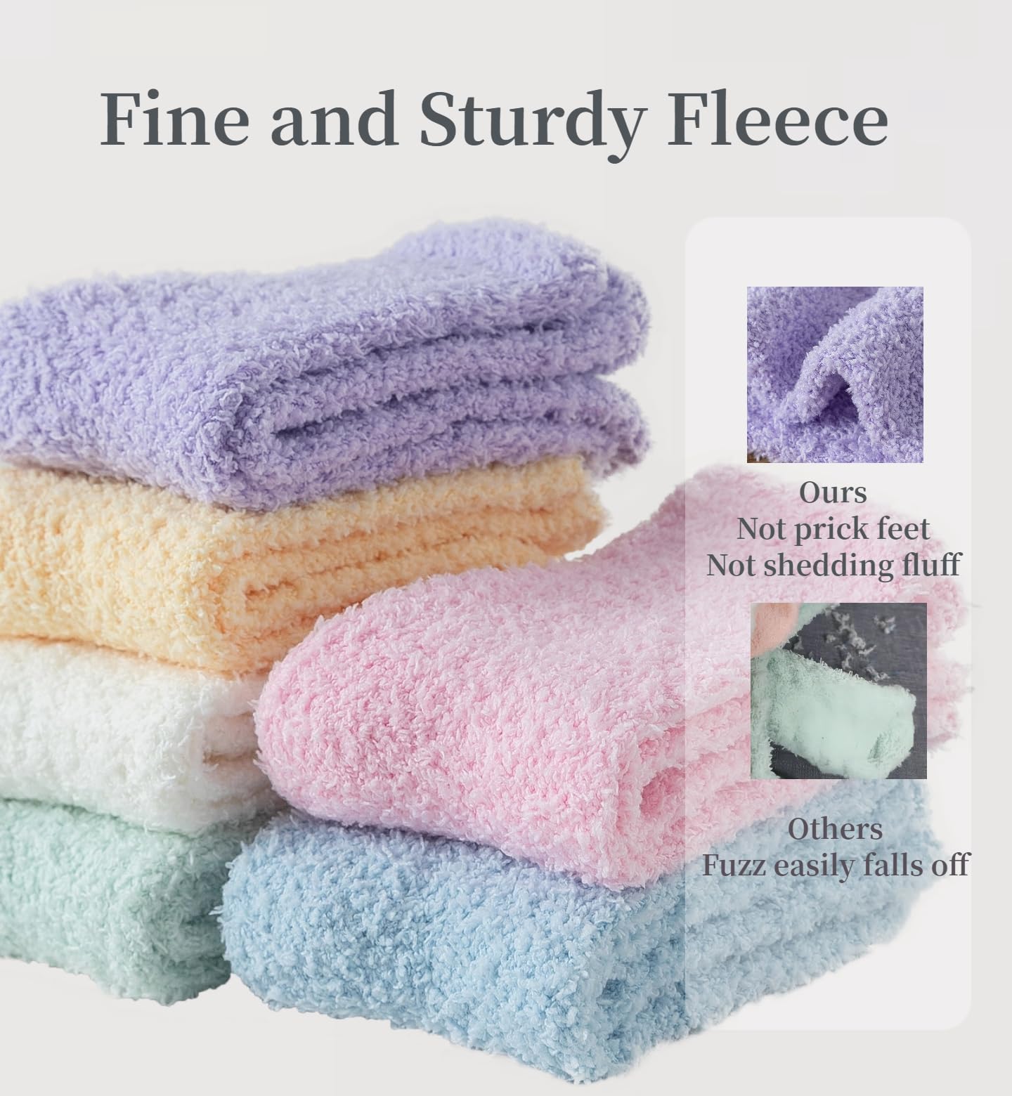 Tofox 6 Pairs Fuzzy Socks For Women Soft Home Slipper Socks Fluffy Sleeping Socks don't Shed Lint