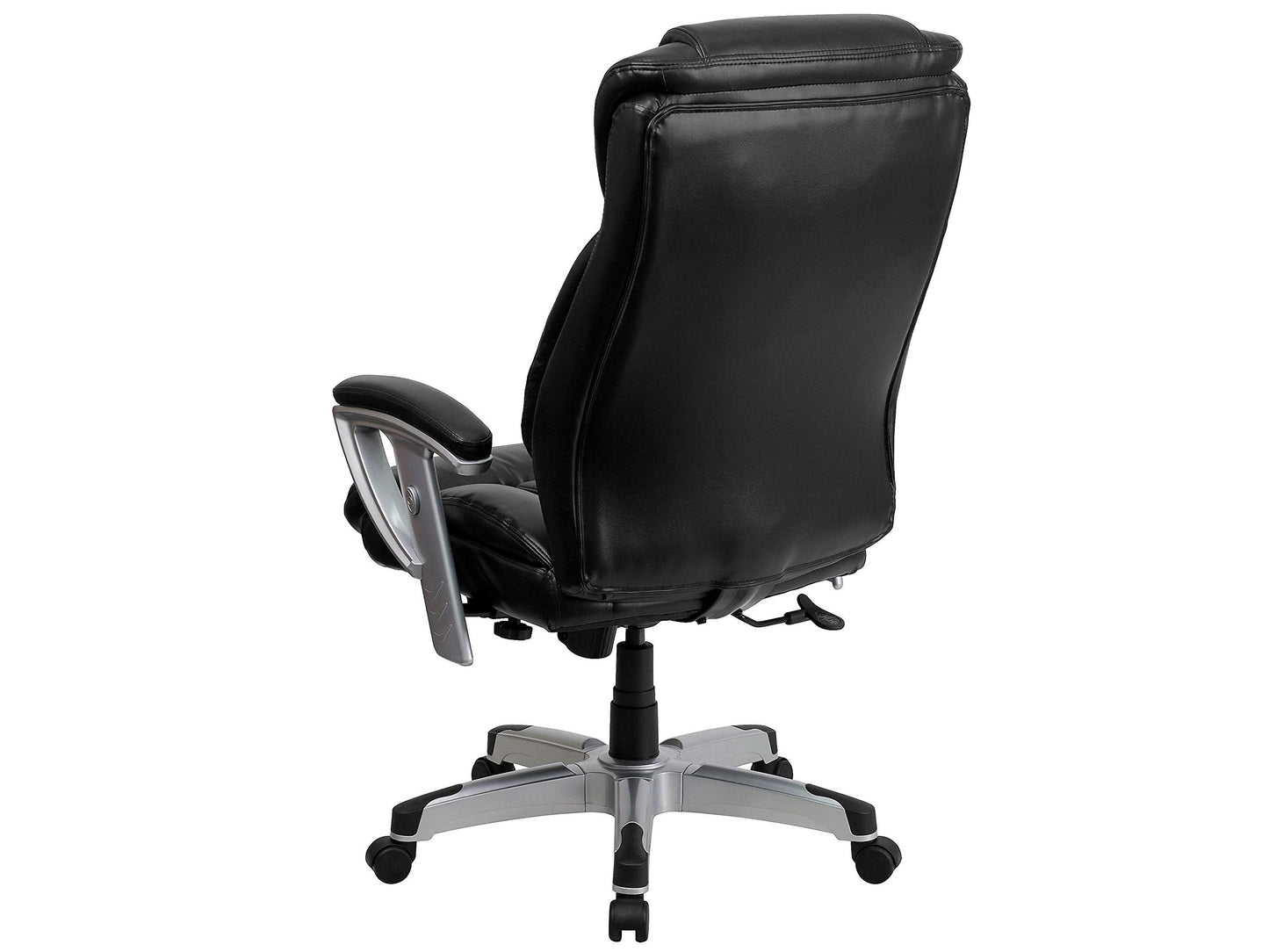 Flash Furniture HERCULES Series Big & Tall 400 lb. Rated Black LeatherSoft Executive Ergonomic Office Chair with Silver Adjustable Arms