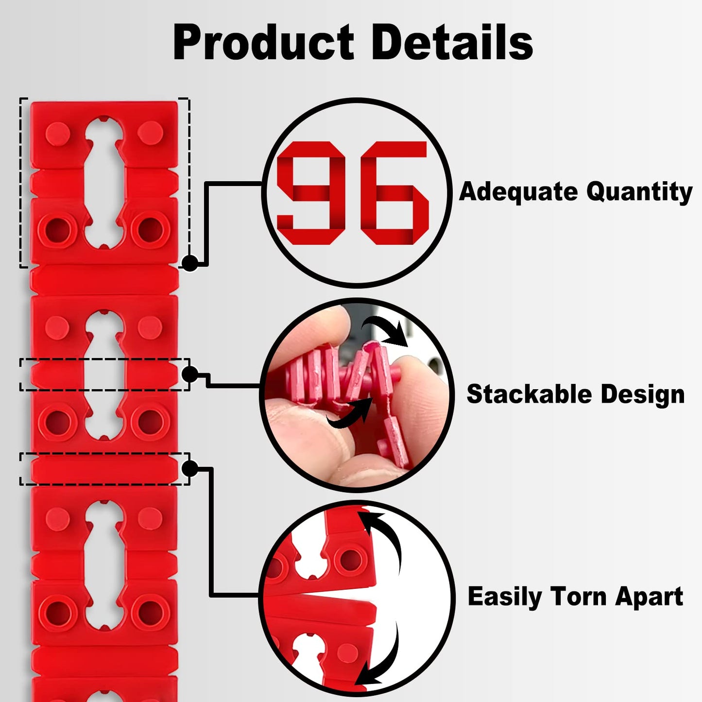 Outlet Spacers for Electrical Box, RonJea 96 PCS Switch and Receptacle Spacers for Loose Outlet Plug Fix, Electrical Extender Outlet Shims Light Switch Spacer