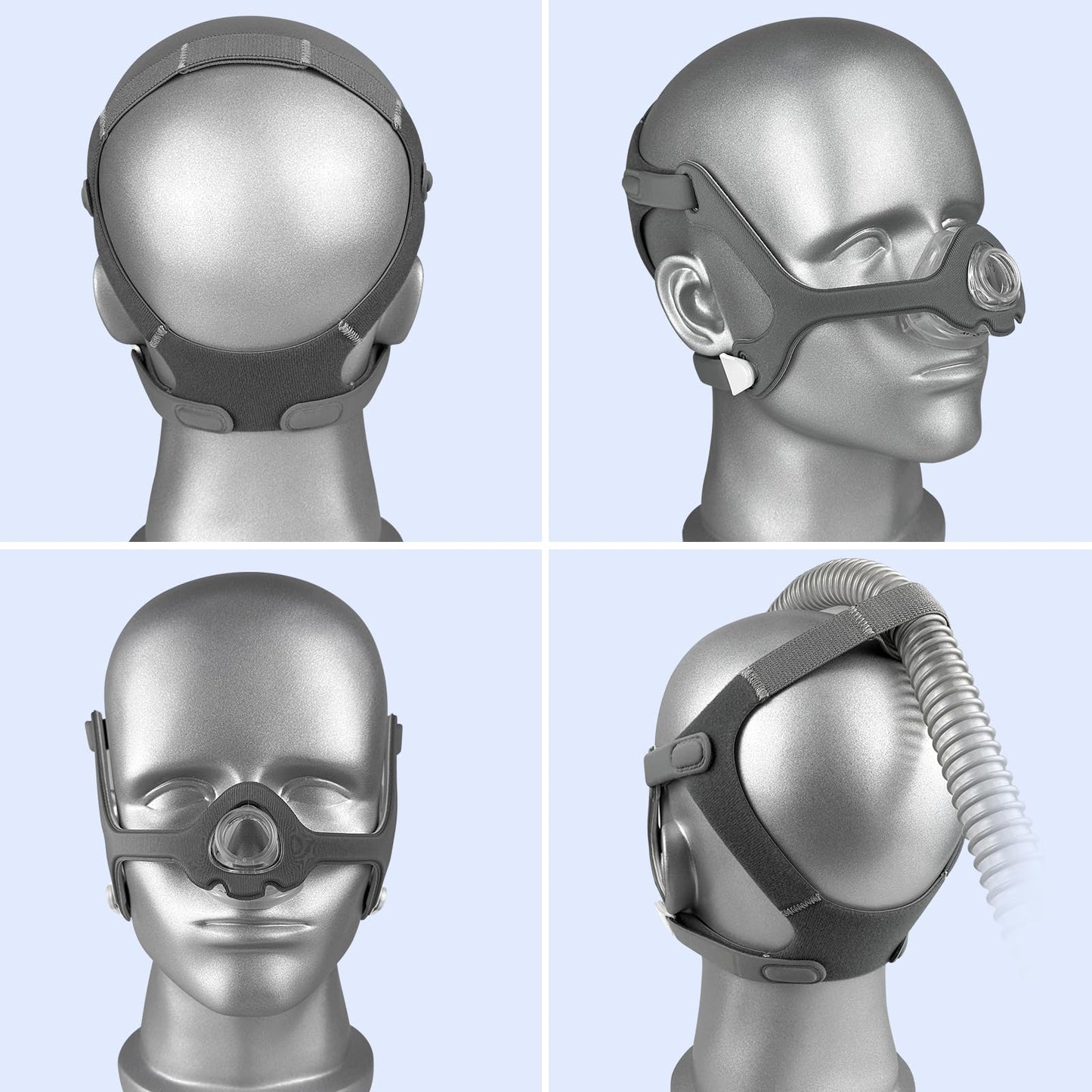 2 Packs Wisp CPAP Mask Headgear with Frame and Clips Compatible with Respironics Wisp Nasal CPAP/BiPAP Mask Size Standard – Gray