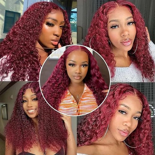 Red Bundles Human Hair Burgundy Water Wave Bundles 20 22 24 inch 99j Human Hair Weave Bundle Red Water Wave Bundle