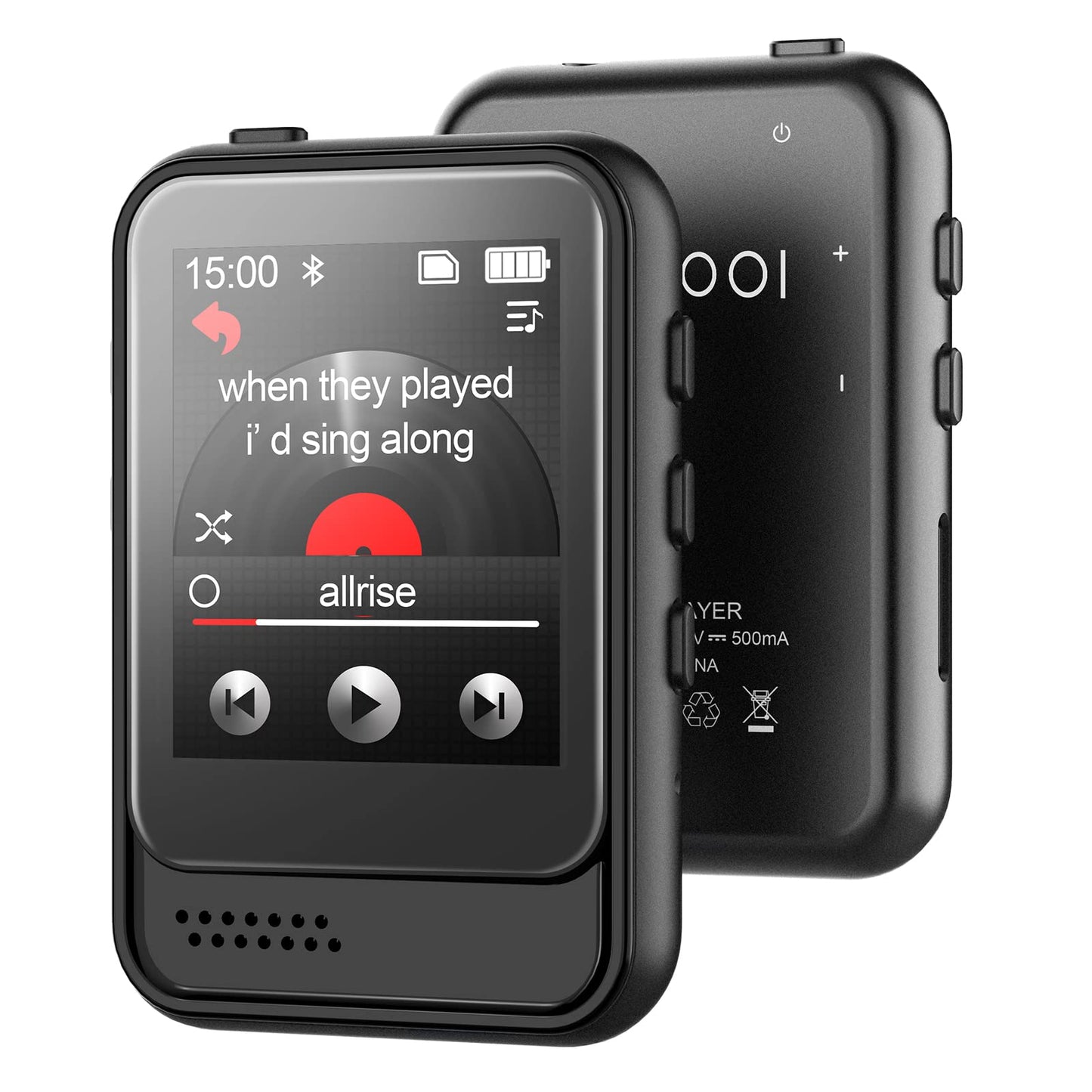 MP3 Player with Bluetooth 5.3,Portable Music Player with Speaker and Micro SD Card Slot MP3 Player with FM Radio,Video,Voice Rec