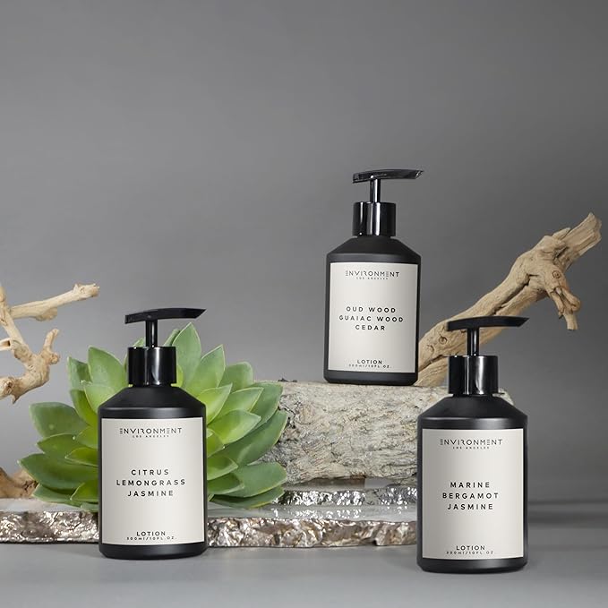 ENVIRONMENT Inspired by 5-Star Resort ARH Lotion, 300ml Luxury Scented (White Woods | Pomegranate | Peony) Bathroom Luxury, Men & Women High-End Body Lotion, Hand Cream, Dry Skin Treatment