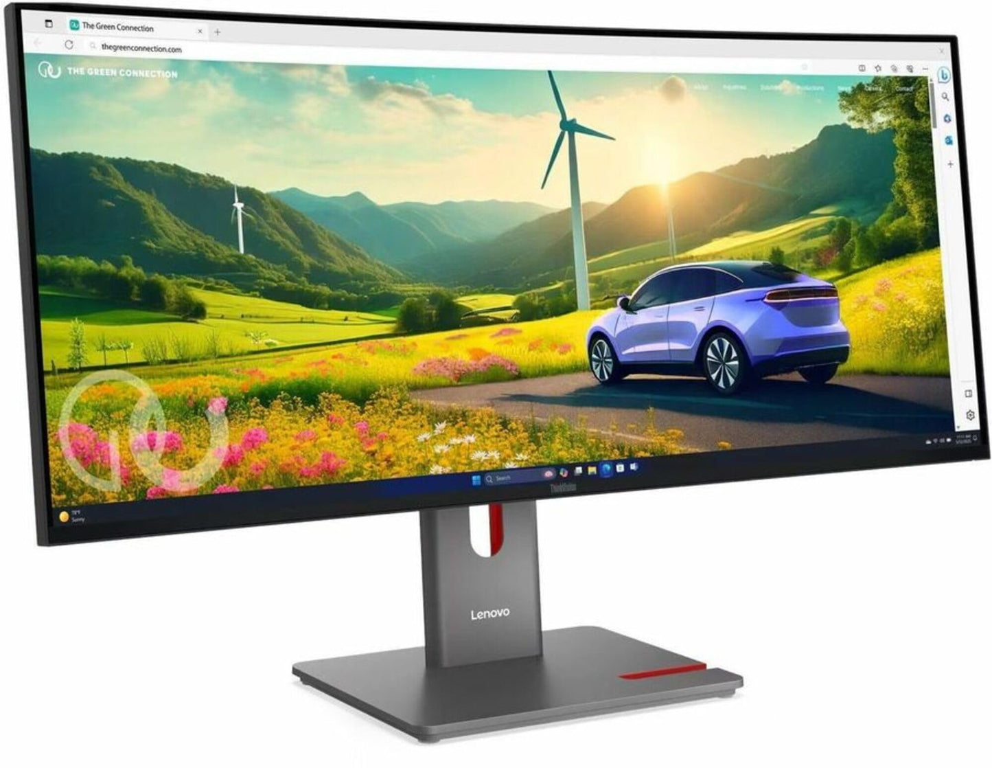 Lenovo ThinkVision P34WD-40 34" Class UWQHD Curved Screen LED Monitor - 21:9 - Eclipse Black