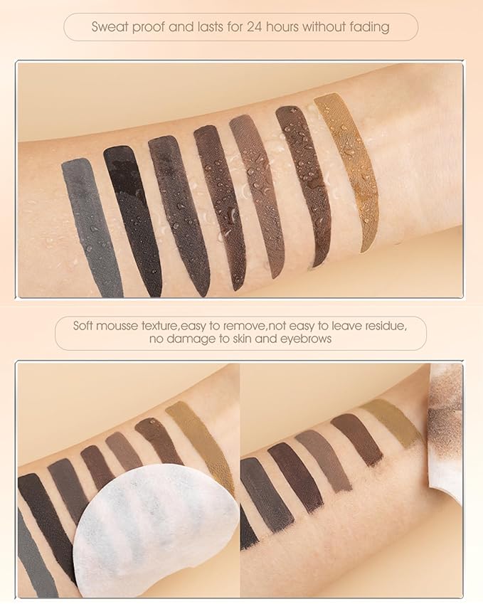 Waterproof Tinted Eyebrow Gel-Long Lasting Smudge-Proof Eyebrow Mascara Tinted Brow Glue,Eye Brow Filler,Volumizing Enhance Brow Mascara With Brow Razor,Christmas Eye Makeup Gift for Women-06 Ebony