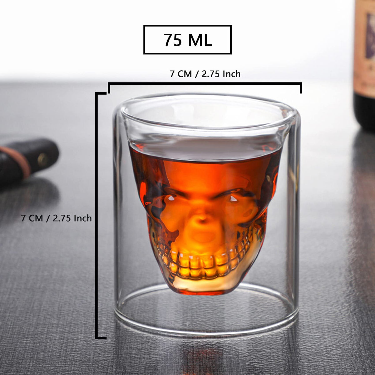 DSYJ skull cup, skull shot glass, Party Drinking Whiskey Brandy Liquor Decor 75 ML/2.64oz Set of 4