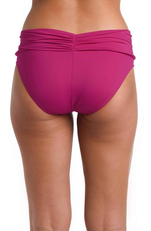 La Blanca Women's Island Goddess Banded Hipster Swimsuit Bottom, Magenta, 4
