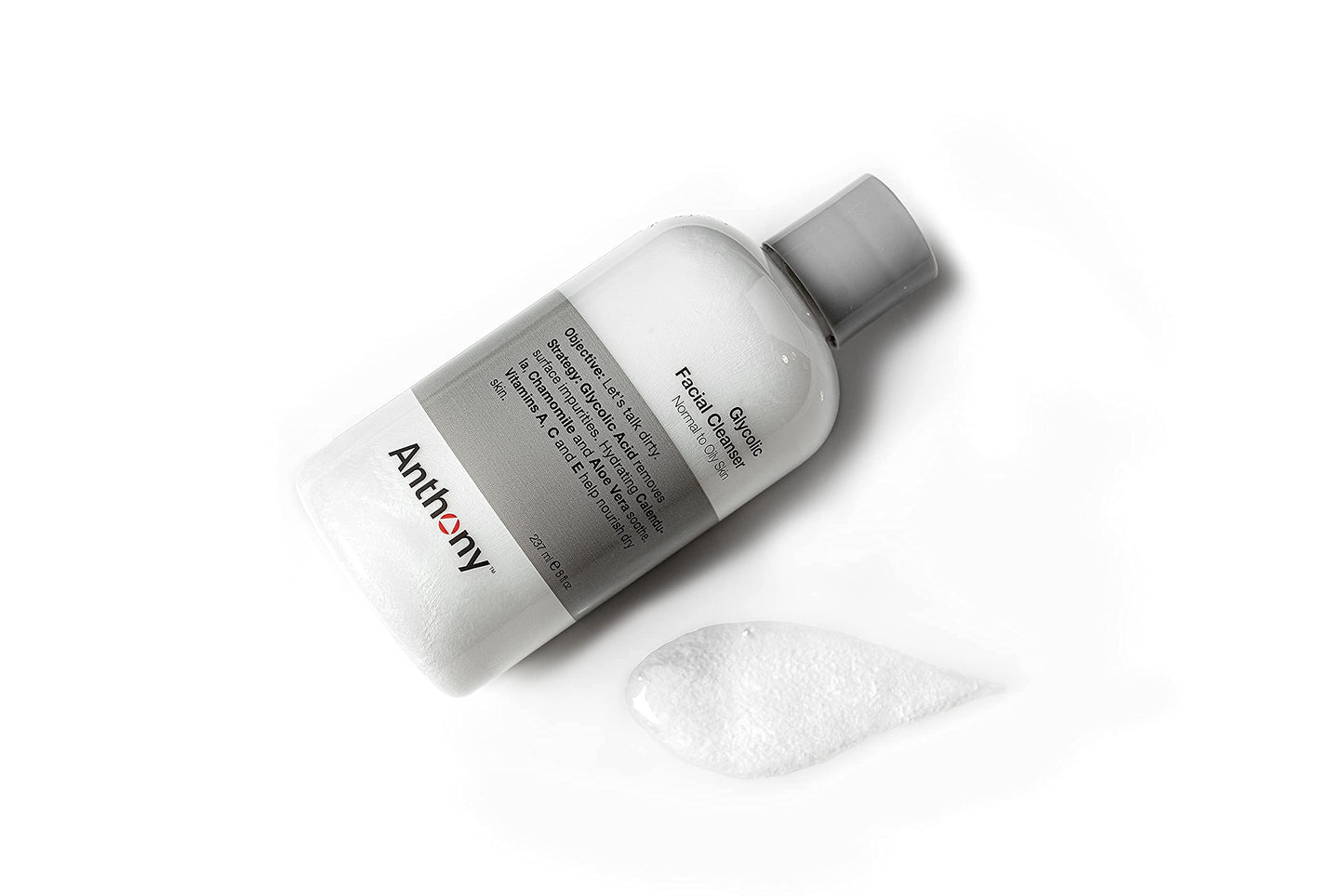 Anthony Glycolic Facial Cleanser for Men, Daily Exfoliating & Hydrating Face Wash, Shave Prep, Non-Foaming, Deep Cleansing, Gent