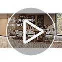 COLAMY Dining Chairs Set of 4, Modern Fabric Upholstered Dining Room Kitchen Side Chairs with Iron Legs, Open Back and Pad...