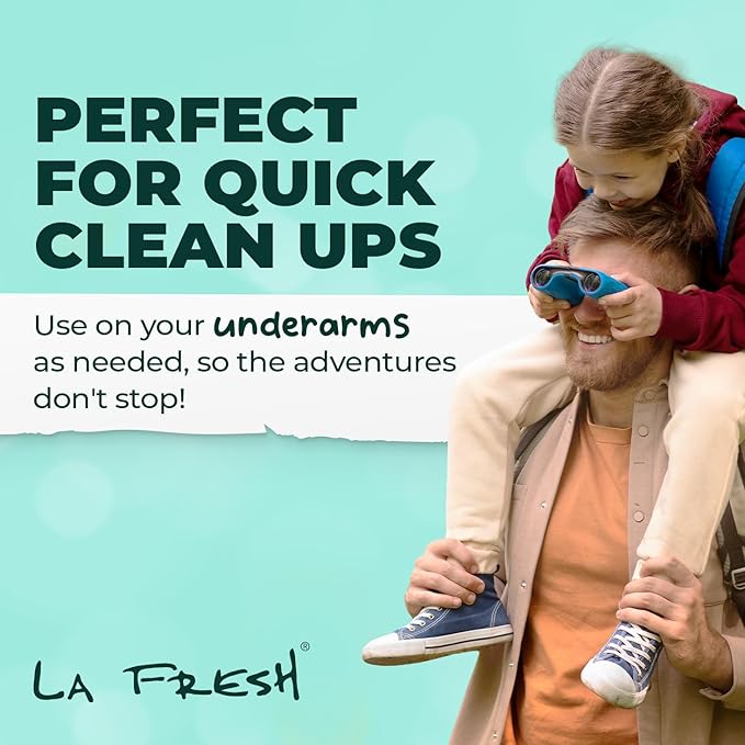 LA Fresh Antiperspirant Wipes, Body Deodorant Wipes for Women and Men, Pack of 3 10-count Pouches (30-count)