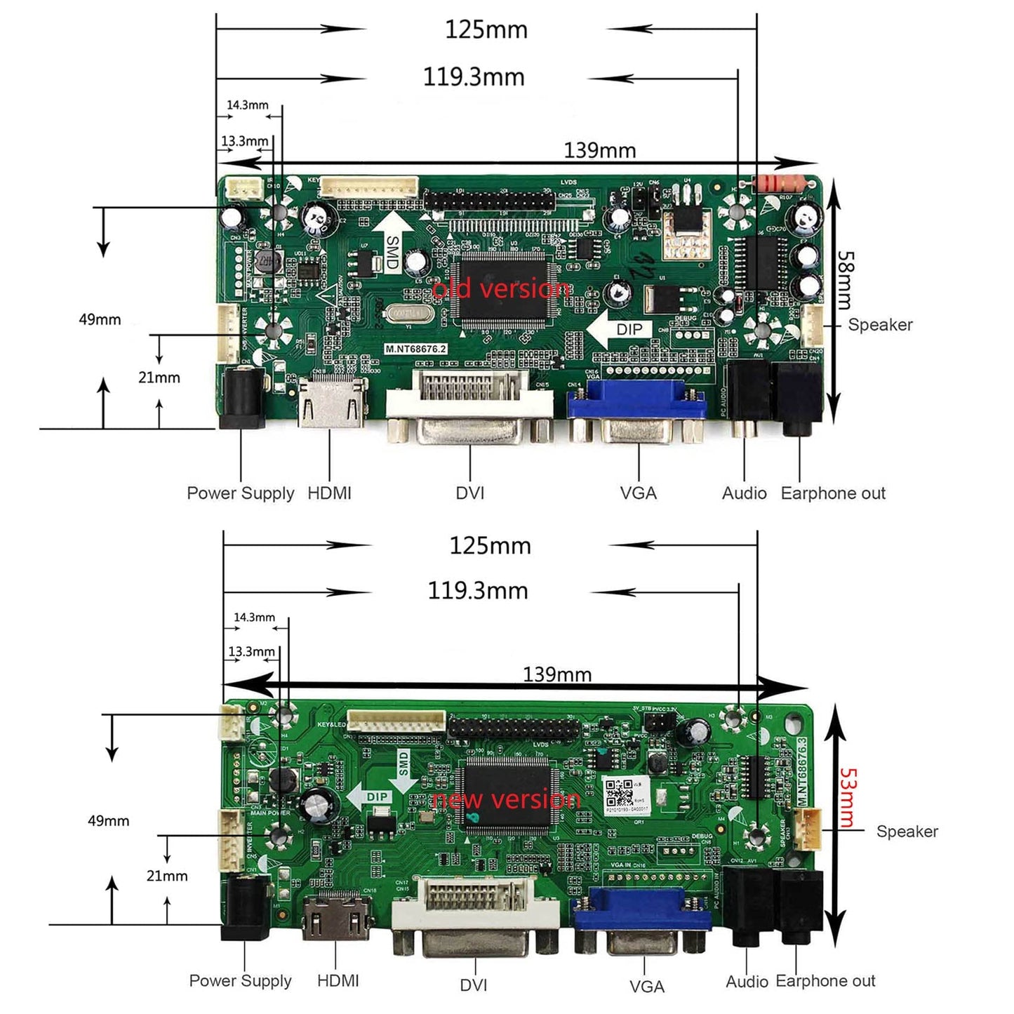 VSDISPLAY 14.9" 1280x390 LCD Screen LTA149B780F with DVI VGA Audio Controller Board 68676, for DIY Cabinet/Car Gauge Cluster/Digital Marquee Monitor