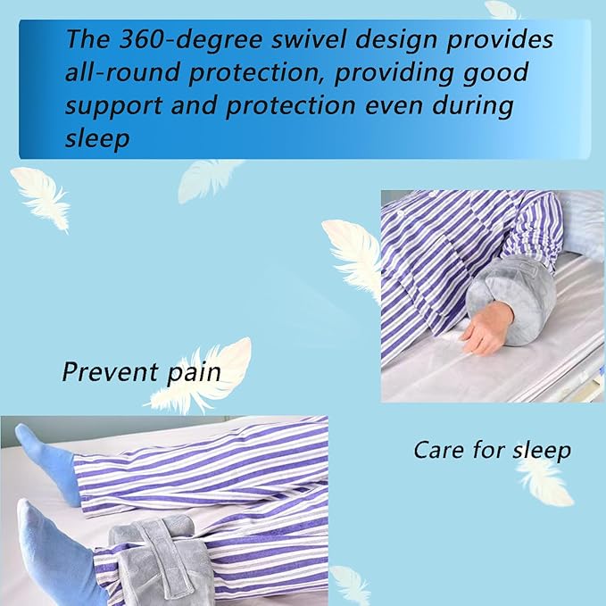 Foot & Ankle Elevation Pillow for Bed Sores & Surgery Recovery - High-Density Foam Heel Protectors with Washable Cover - Support Cushion for Elderly Care, Bedridden Patients & Post-Op Use (Small, 1PC)