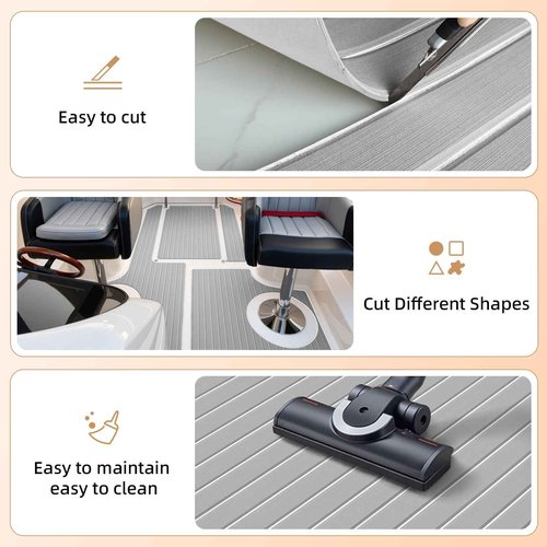 Hjdeck EVA Foam Decking 94.5"x35.4" Self-Adhesive Marine Flooring for Boat Yacht Motorboat Kayak RV Pool Cooler Tops Golf Cart