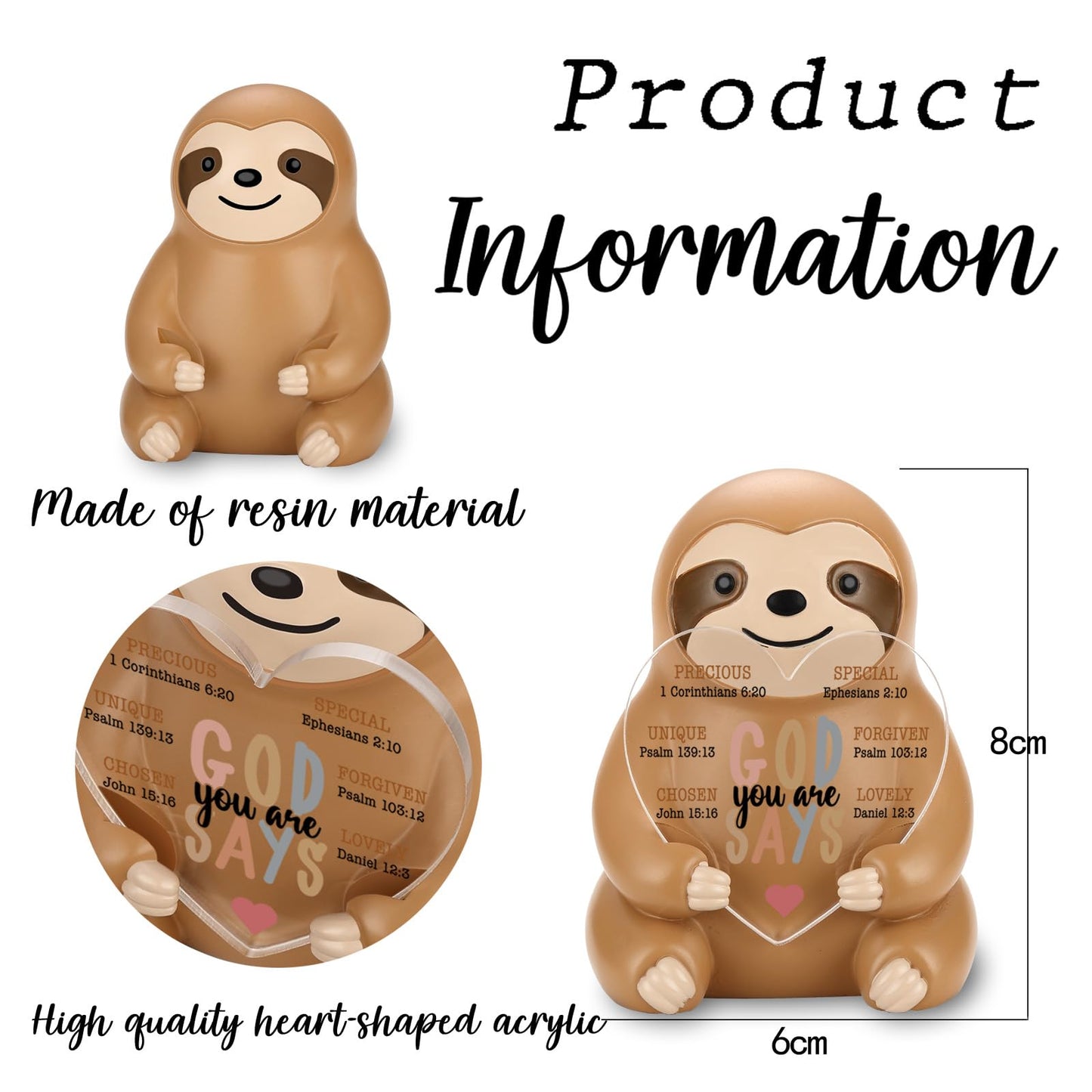 wainvniaw Positive Gifts for Women Sister, Mini Sloth Figurines, Small Sloth with Positive Messages for Inspirational Decor, Cute Motivational Birthday Gifts for Friends, Coworkers, Family WSH7